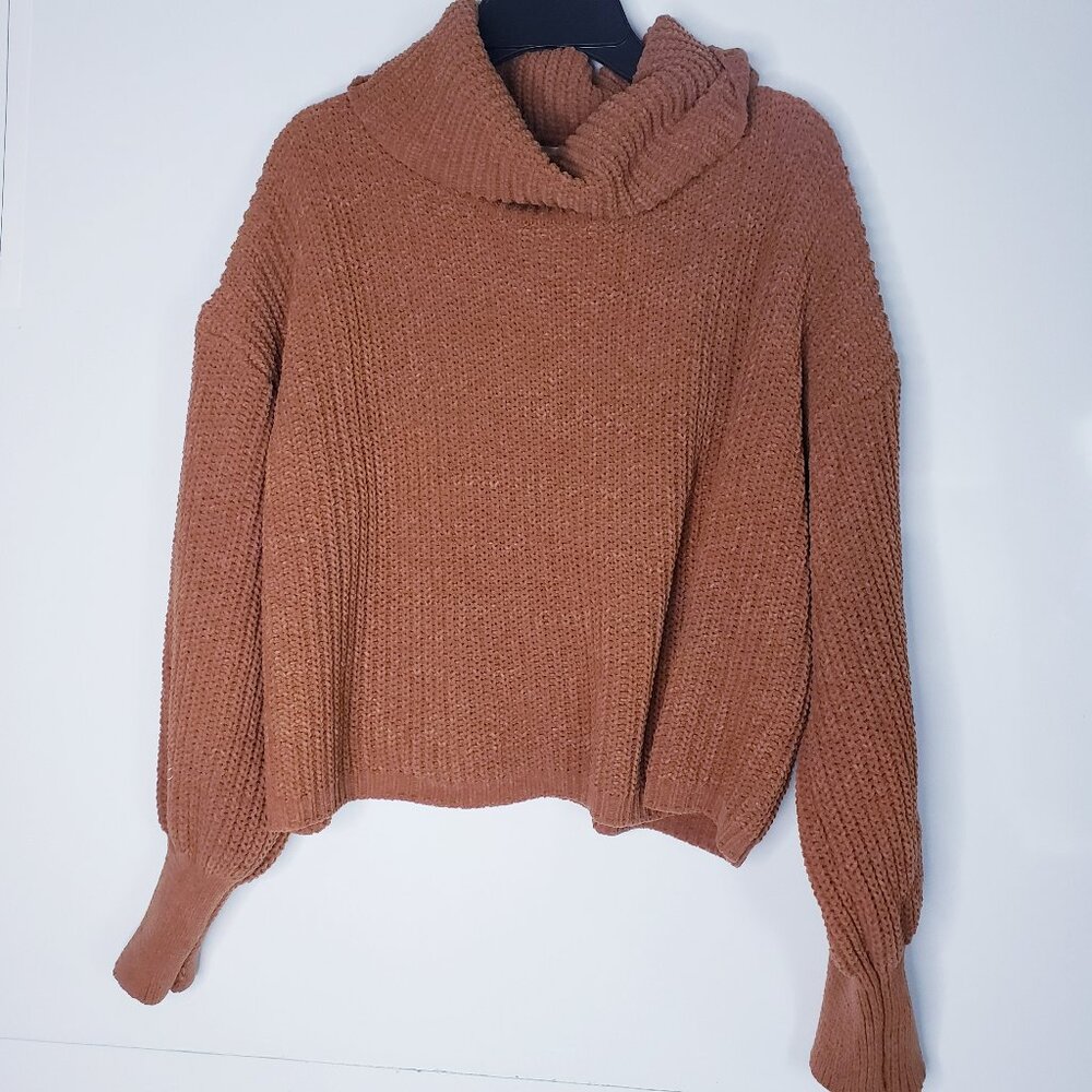 Hazel Moon Chunky Brown Sweater Top Size S